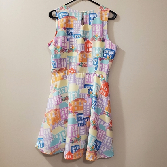 Yumi House Print Dress - Size 8/10 - Picture 5 of 6